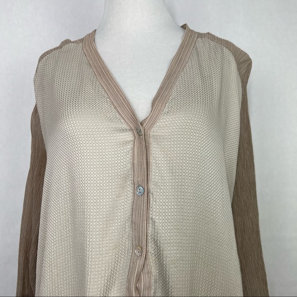 Sachin & Babi for Ankasa Cream Brown Women’s Button Down Long sleeve Size Large - Picture 2 of 7